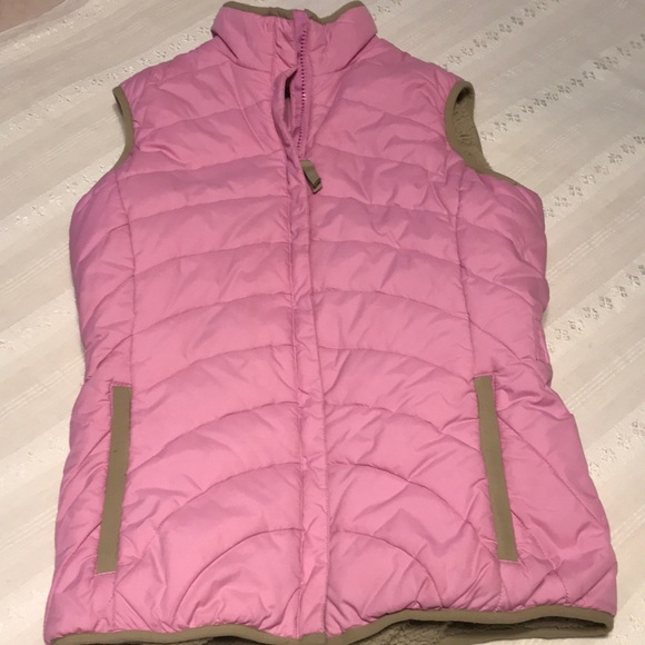 Girls Lands End Pink Puffer Vest - Picture 1 of 15